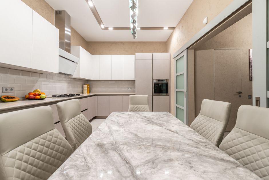 Modern luxury kitchen interior with custom cabinets